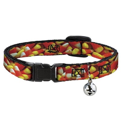 Cat Collar Breakaway with Bell Vivid Candy Corn Stacked NARROW Fits  (US IMPORT)