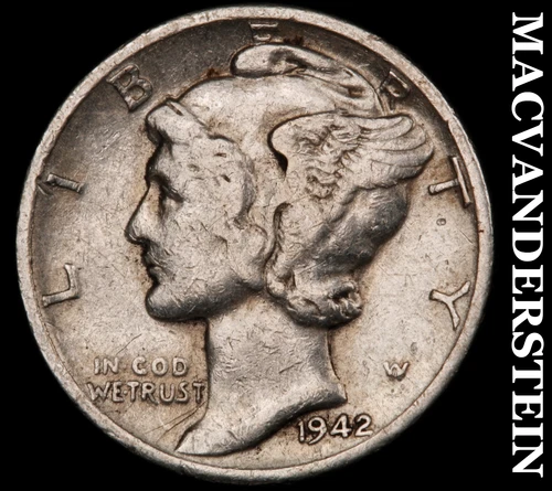 1942-D Mercury Dime- Silver- Scarce Better Date No Reserve #J4132