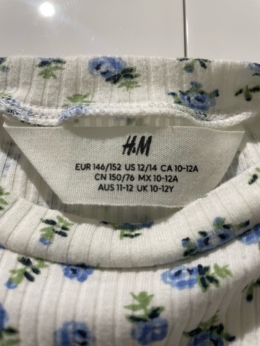 H&M Mädchen Kleid Gr. 152 gerafftes Kleid buntes Blumenmuster Top Zustand - Bild 5 von 6