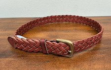 Janie and Jack Brown Genuine Leather Braided Belt Size 6-8 Years Boys Youth