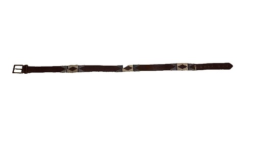 Brown Equis Hoof Pick Belt Bridle Leather Handmade Blue  display picture 3