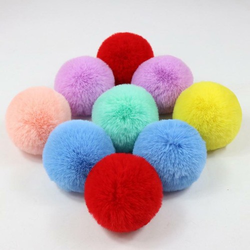 8cm Furry Faux Fur Pom Pom DIY for Hat Scarf Handbag Key Chain DIY Accessories - Picture 4 of 31