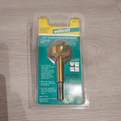 WOLFCRAFT Forstner Wood-Boring Bit 1 3/8'' Titanium Nitride Coated Tool (3339)
