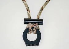 Fire Starter Adjustable Necklace With Fish & Fire 550 Paracord Survival Gear