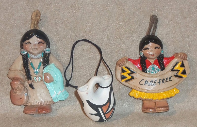 Vintage Southwest Indi Moppets 1990 Lot of 3 Native American Christmas Ornaments