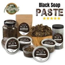 Raw African Black Soap PASTE 100% Pure Natural Body & Face Wash For Acne Scars