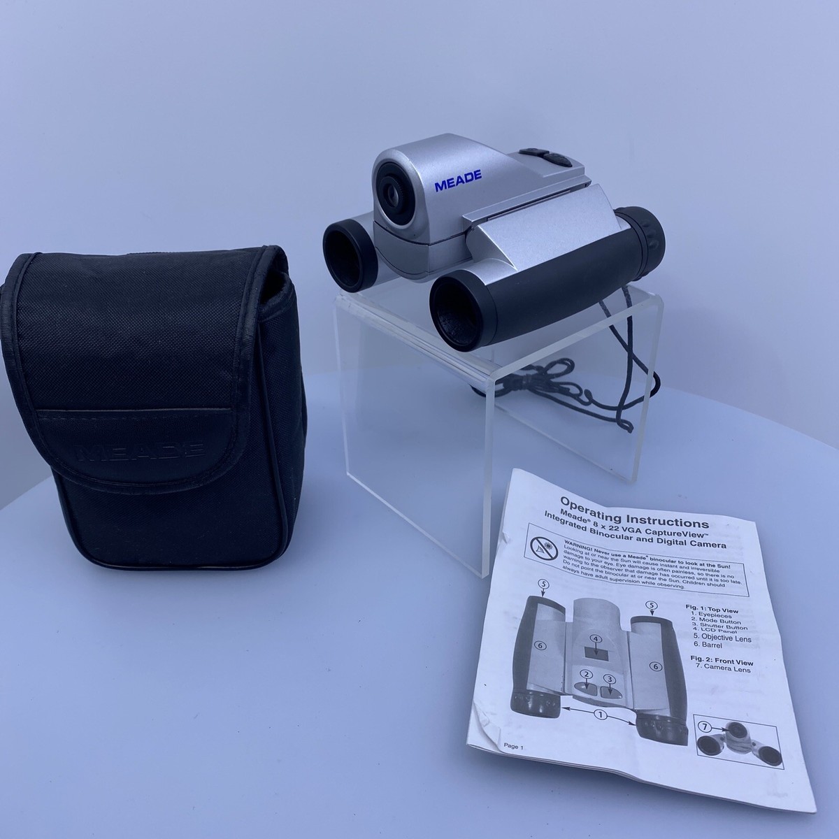 Meade CaptureView 8x22 VGA Digital Camera Integrated Binoculars *No Power  Cord*