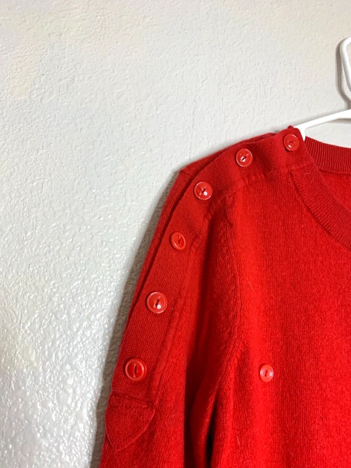 Sparrow Womens Sz L Sweater Button Long Sleeve Embellished Lambs Wool - Image 2 of 4