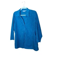 Studio Works Green blouse size L burned out