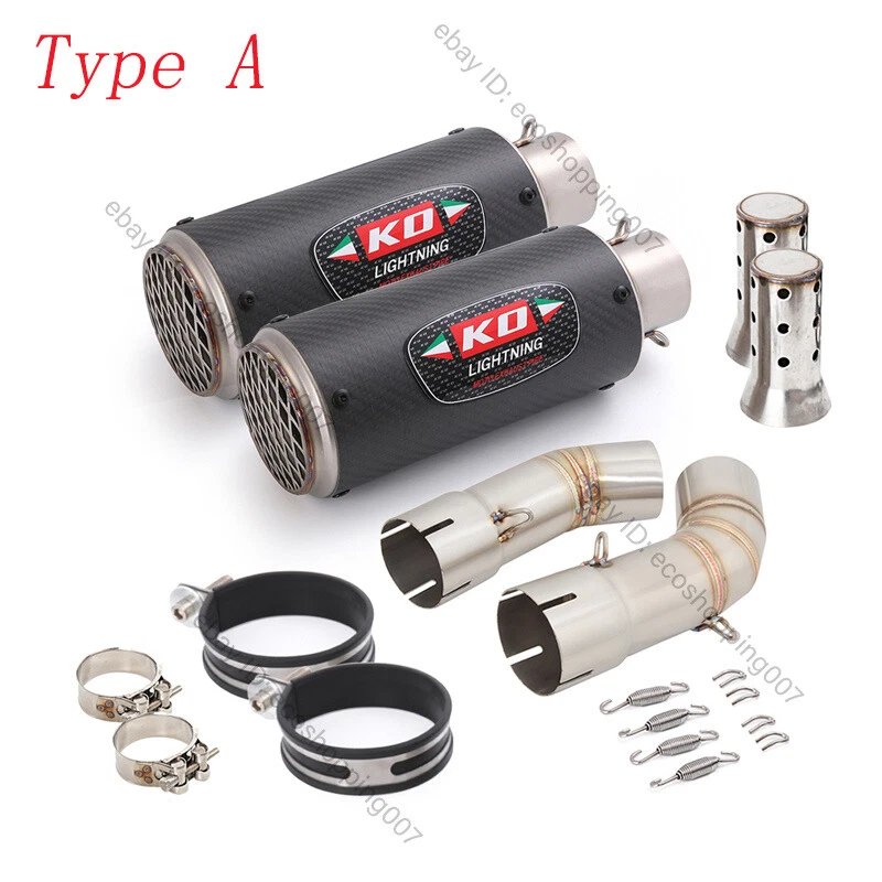 Tubo silenciadores sistema escape deslizable 51 mm fibra de carbono para Ducati 848 1098 1198 Foto 2 de 4