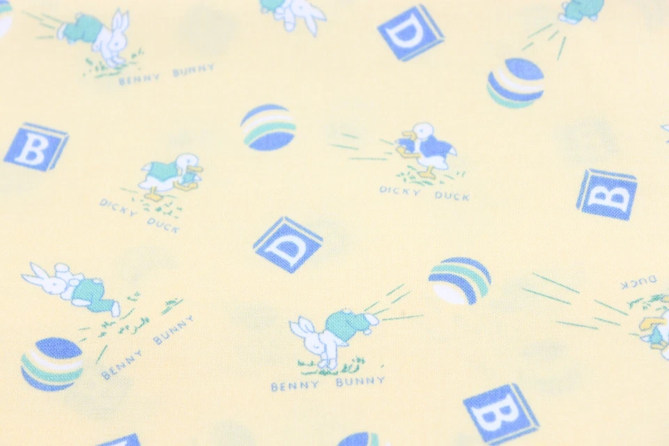Moda Cotton Fabric Vntg Old Fashioned 30's Playtime Benny Bunny Duck BY THE YARD - Image 3 of 4