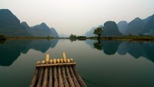 Landscape nature lake reflection water china asia calm Custom Gaming Mat Desk