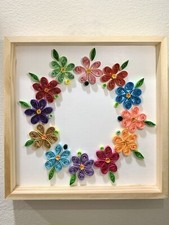 Handcrafted Paper Quilling Art  in Wooden Encasing