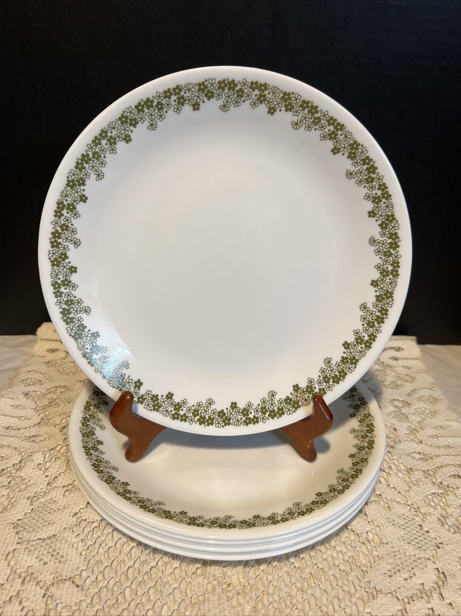 Corelle Green Crazy Daisy Spring Blossom Luncheon Salad Plates 8.5