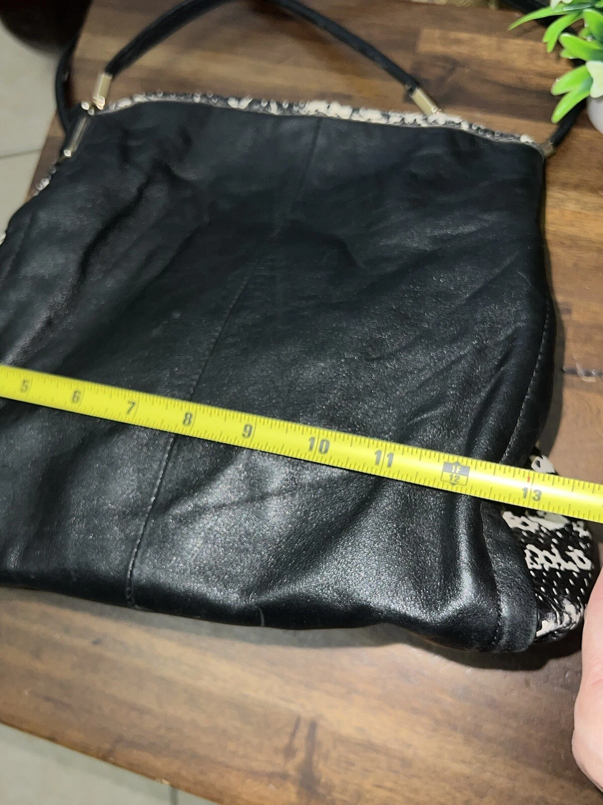 Borsa a tracolla Coach Madison Phoebe F35215 in pelle bicolore nera pitone