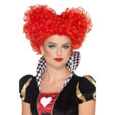 Queen Of Hearts Wig Ladies Red Fairytale Book Week Fancy Dress Wig