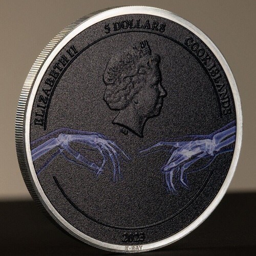 Cook Islands 2023 5$ CREATION OF ADAM X Ray 1 Oz moneda plata - Imagen 4 de 5