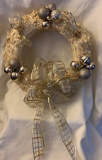 Christmas Decortive Handcrafted Hanging 12 Straw Wreaths Gold Silver Design