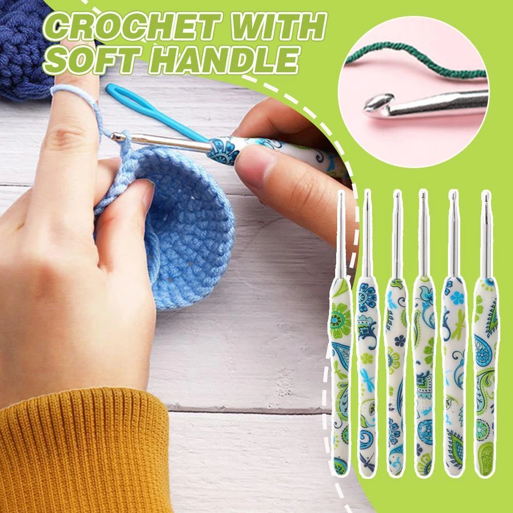 Soft Handles Aluminum Crochet Hook Needles Knit Yarn Weave Hot W2