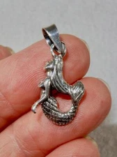 Mermaid Whimsical Nautical Pendant 925 Sterling Silver For Transformation