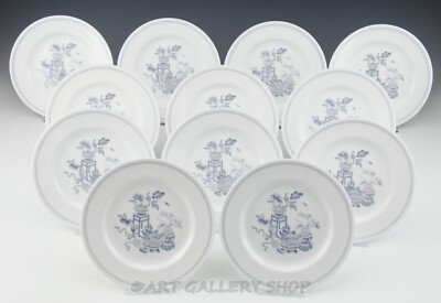 Spode Copeland's 6-1/4'' BOWPOT GRAY CHINOISERIE BREAD & BUTTER PLATES Set of 12