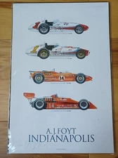 2006 12x18 A. J. Foyt Indianapolis Jeff Stapleton Print Tech Spec 21/200 Signed