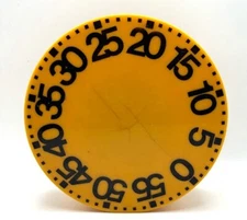 Vtg American Family Scale Company Yellow Plastic Windup Timer Works 6" Round