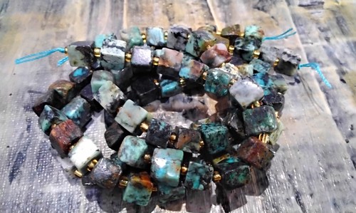 Natural African Turquoise Cube, 6-7.5x6-7.5x6-7.5mm, Approx 42pce. - Foto 5 di 5