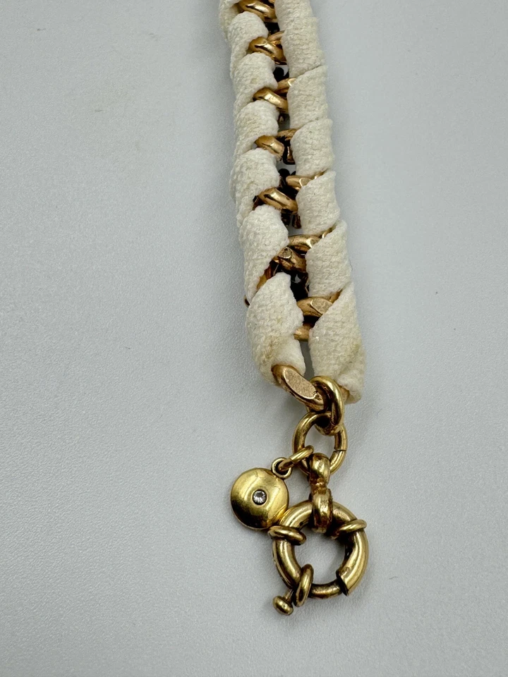 Brazalete de cadena J.Crew Calyx cristal pavé copo de nieve blanco envuelto tono dorado Foto 4 de 4