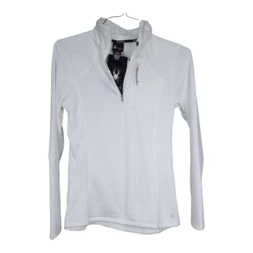 Spyder Active Tech Fleece Pullover Women Small Reflective Trim Cel Phone Pocket