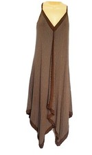 Cyc Long Womens Earthy Polka Dot Dress Small.Brown with Spagatti string 