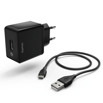 Hama Micro USB Ladegerät Qualcomm Schnellladegerät Netzteil Handy Tablet 574