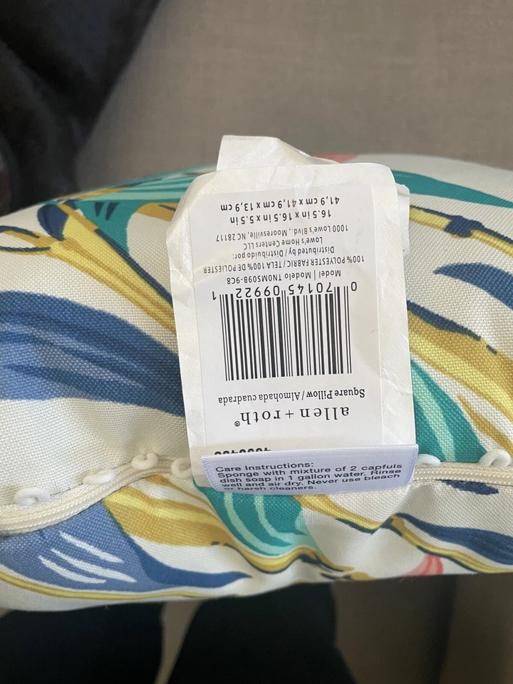 allen + roth Floral Off-white Square Summer Throw Pillow - Image 3 of 4