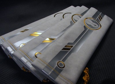 CUSTOM SABER BAGS  PROTECT LIGHTSABER  DAMAGE, TRANSPORT JEDI SILVER/GOLD THEME