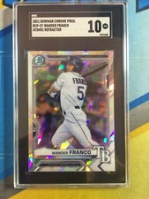 2021 Bowman WANDER FRANCO Tampa Bay Rays Atomic Refractor SGC 10 Gem Mint