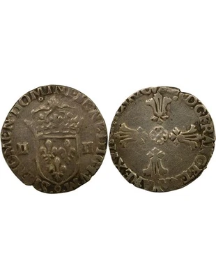 France Henri IV - 1/4 Ecu Argent, Croix Feuillue - 1601 9 Rennes - Photo 1/3