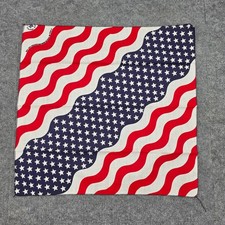 Vintage American Flag Bandana Stars and Stripes Wamcraft Made in USA RN 15187