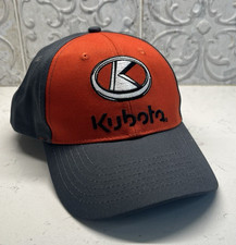 Kubota Orange Gray Baseball Cap Solid Back Hook n Loop K-Products..Excellent