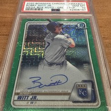 Bobby Witt Jr. 2020 Bowman Chrome Mega Box Green Refractor Auto /99 PSA 10🔥🔥