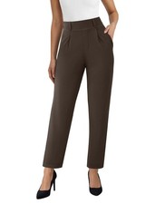 Straight Leg Womens Dress Pants, Stretchy Work Office Pants Pull on Business ...