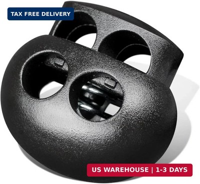 DYZD Plastic Cord Lock End Toggle Double Hole Spring Stopper Fastener Slider Tog