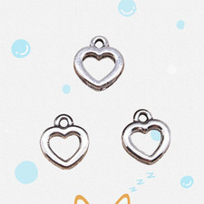 180 Pcs Multicolor Tibetan Silver Heart Charms Diy Making 12X10MM L14211