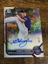 GABRIEL HUGHES 2022 Bowman Draft #CDA-GH 1st Sparkle Refractor Auto /71