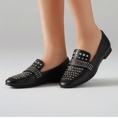 Sam Edelman Black Studded Loafers Sam Edelman spiked studded embellished black loafers size  main image 3