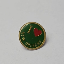 "I Love (Heart) New Orleans" Enamel Lapel Pin Green