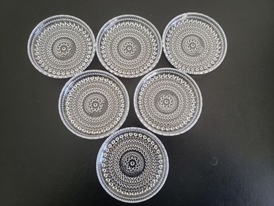Iittala 6 Tauperle Glas Untersetzer Ø8,5cm Toikka Kastehelmi Nuutajärvi Arabia