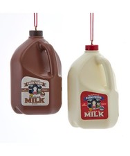 Set of 2 Milk Jug Ornaments J9232 w