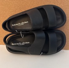 Women's BEACH SLIDES BY J/SLIDES Black Platform Slide Sandals US Size 9 EU 40