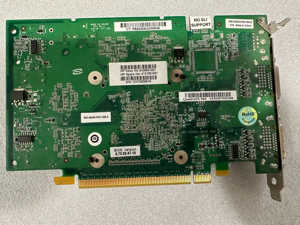 Nvidia Quadro FX 560 DDR3 128MB Video Graphics HP 412833-001 413108-001 - Image 3 of 3
