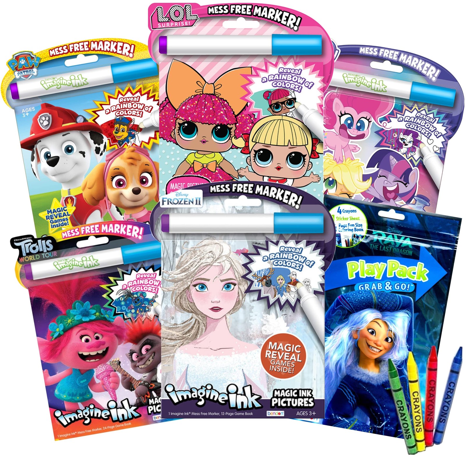 Assorted Set of Imagine Ink Magic Coloring Books For Girls M